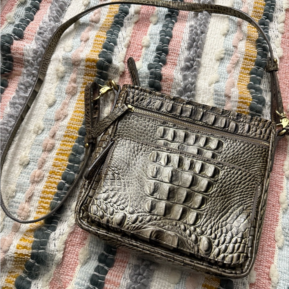 Brahmin Cleo Melbourne misty smoke crossbody purse
